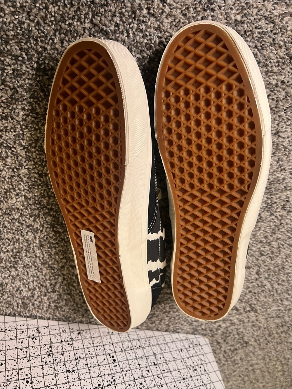 Vans Black & White Cow-Print Low Top Sneakers - Picture 3 of 4